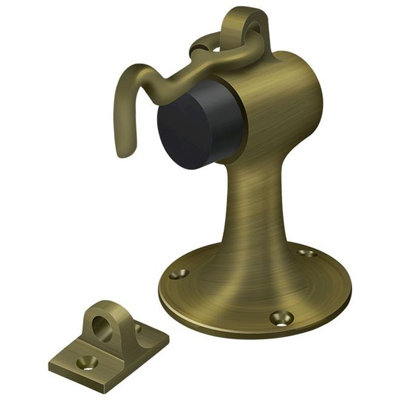 Deltana SAHF358U5 Floor Mount Bumper w/ Holder, Solid Brass in Antique Brass