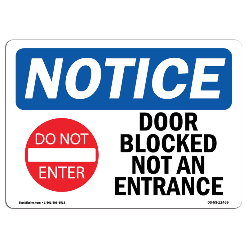 Porte bloquée, pas un panneau d'entrée