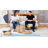 Luxurious 35.4" Glass Top Round Nesting Coffee Table with 3-Tier Storage Shelves-1375354084