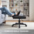 Height Adjustable Rolling Foot Stool, PU Leather Ottoman with Wheels, Rolling Ottoman Stool with Casters, Mobile Vanity Stool for Office Desk, Makeup Room, Salon, Living Room-1507922245