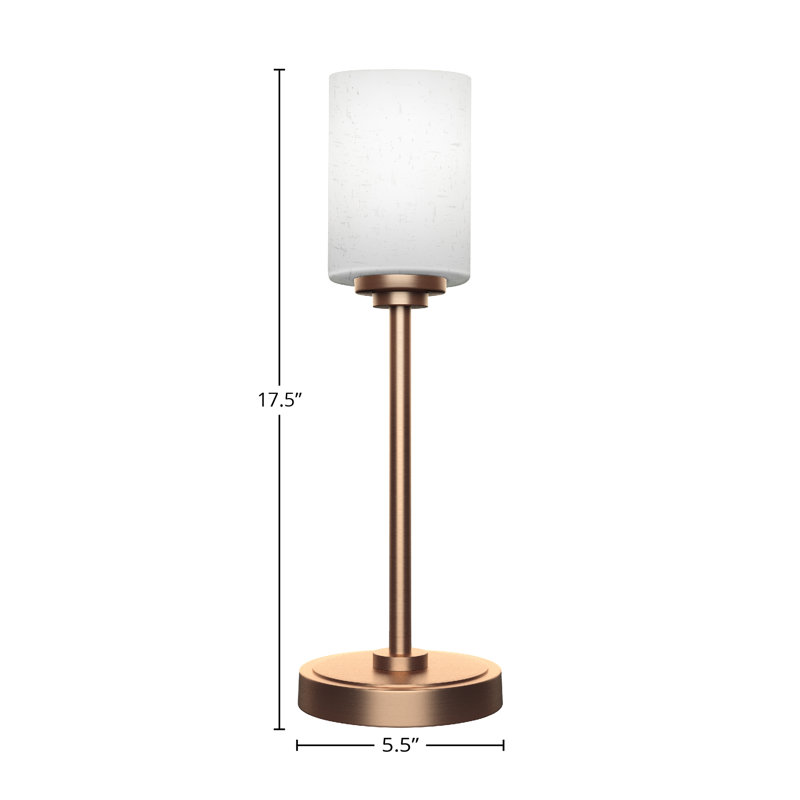 Lampe d'appoint Aneka avec verre de 4 po, Laiton New Age, Muslin Glass, White Muslin