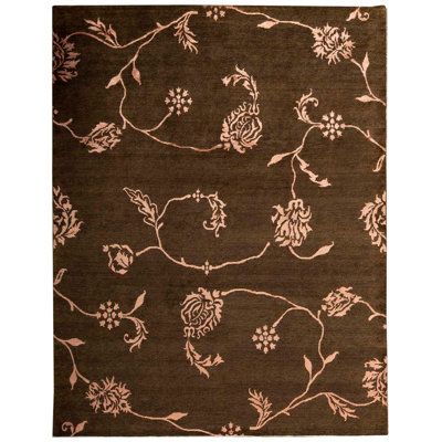 Himalayan Floral Area Rug in Brown/Peach