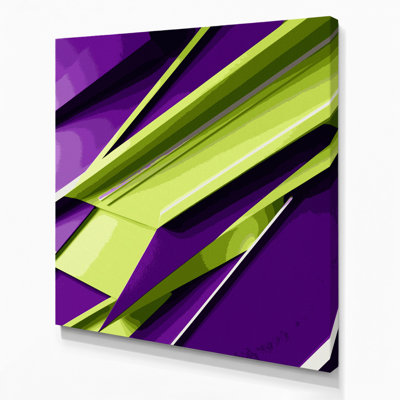 «Geometric Abstraction 49», art mural sur toile mauve