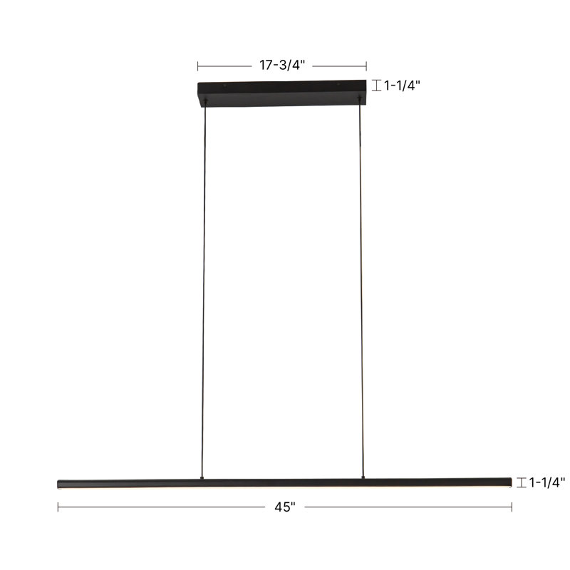 Drift 45-in Black dimmable LED Linear Pendant, Matte Black