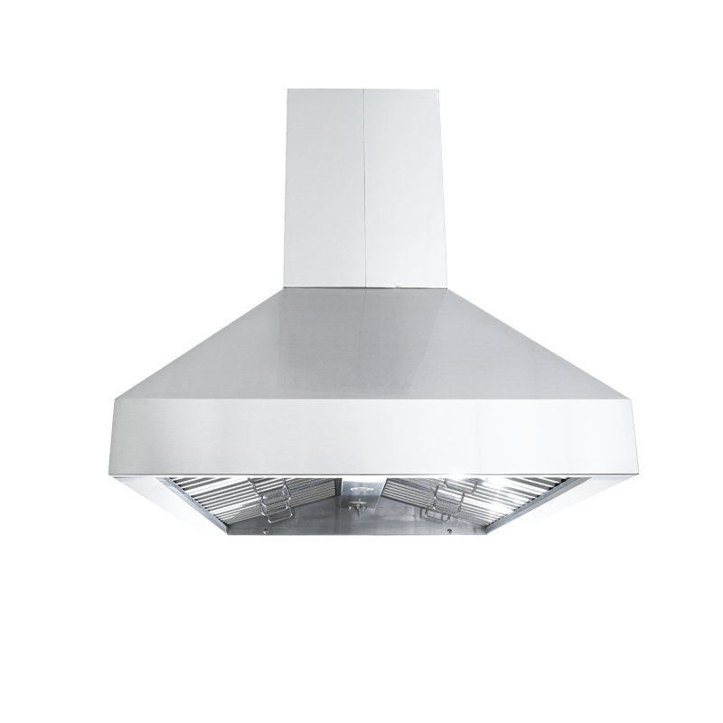 Hotte pour îlot de cuisine professionnelle PROLINE de 48 pouces, 1 200 pi³ / min, acier inoxydable, lumières DEL, commande tactile ACL, moteur de soufflage ULTRA-SILENCIEUX, 4 vitesses, garantie de 3 ans