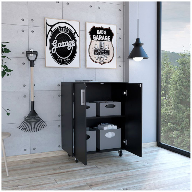 Black Wengue Rectangle Storage Cabinet Base