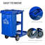 Alterizio Cleaning Cart On Wheels, Housekeeping Trolley w/ 3 Tier Shelves, Blue