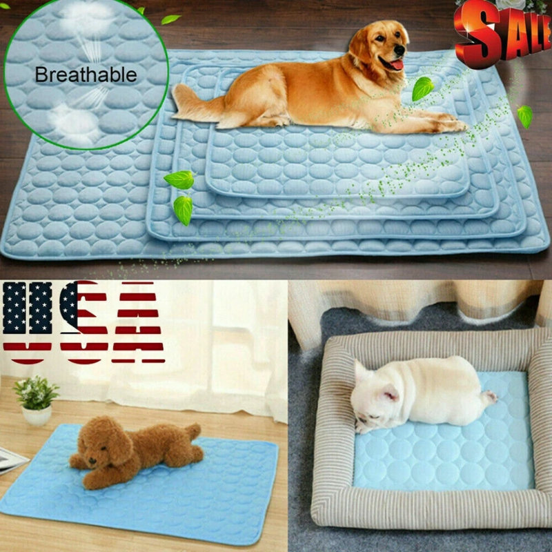 Tapis de refroidissement pour animaux de compagnie, H 1 po x l 27 po x P 21 po, Bleu