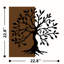 Accessoire décoratif mural en bois, 22,8 po x 22,8 po | 50% bois véritable (noyer) et 50% métal (noir), épaisseur: 1,2 po | Conception unique pour la décoration intérieure, fixation murale facile, variation naturelle de couleur et de texture-118262847