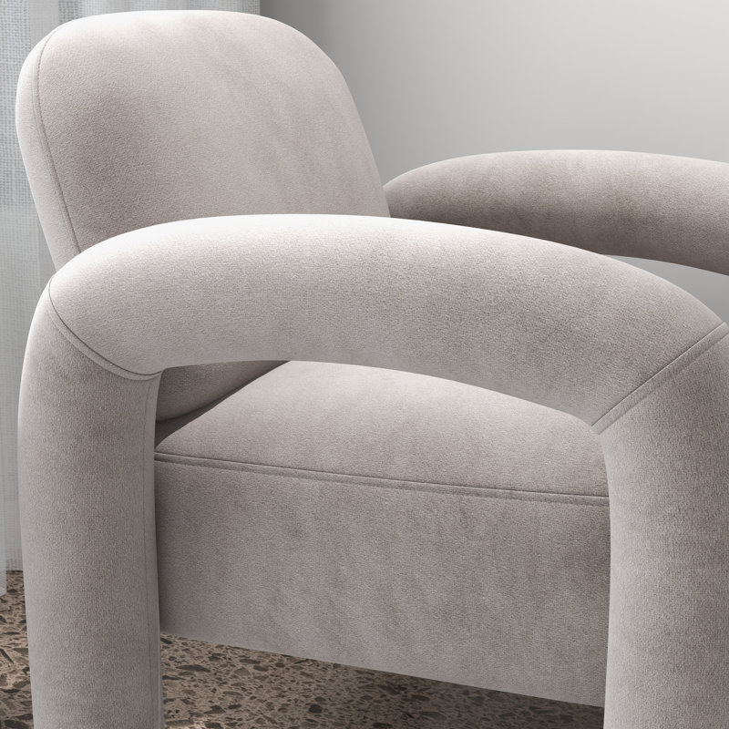 Fauteuil Iryanna, Velours gris, 1