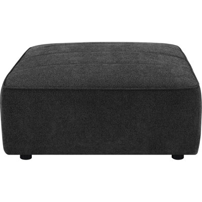 Revêtement contemporain rectangulaire gris anthracite foncé - mobile sans effort pour s'adapter à la pièce, tissu bouclé sophistiqué, pieds ronds noirs, carré de 35 po de largeur x 34 po de profondeur facilement et facilement