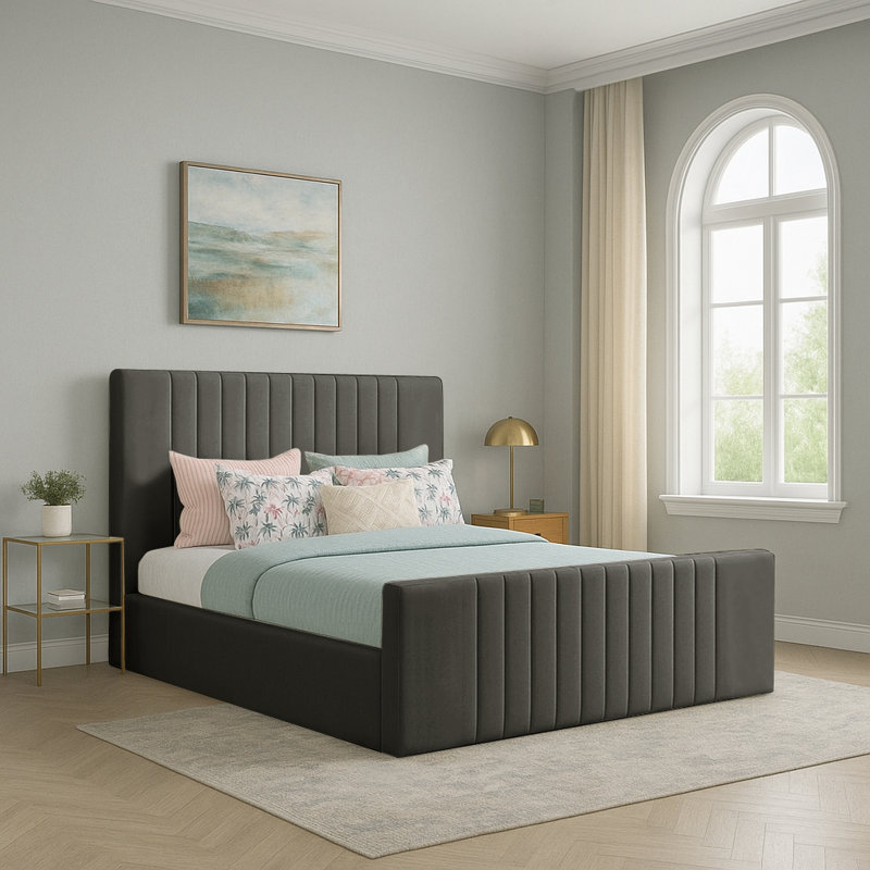 Gagliano Storage Bed, Super King (6'), Asphalt
