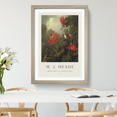 Hummingbird and Flowers by Martin Johnson Heade - Picture Frame Painting