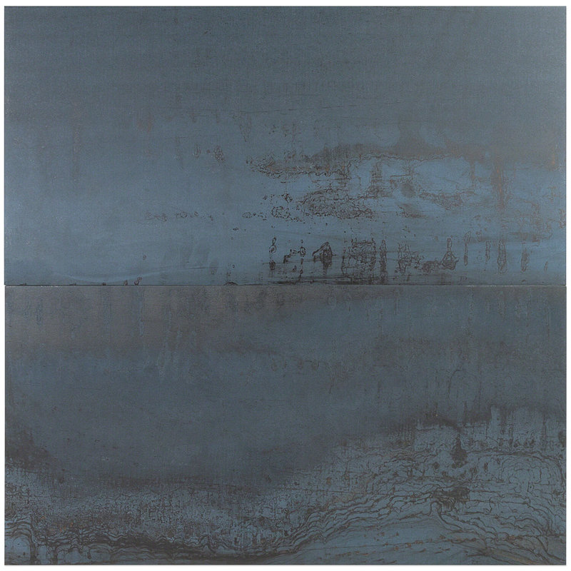 Carrelage mural et de sol en porcelaine aspect métal Alloy 12 po x 24 po (15,49 pi²/boîte), Bleu