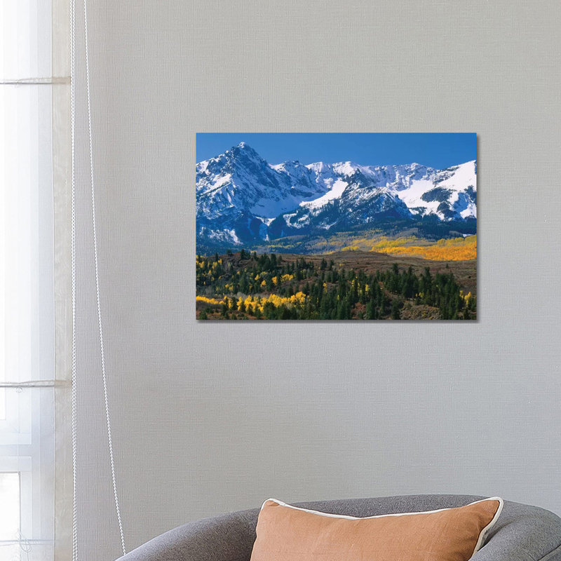 Mountains Covered In Snow, Sneffels Range, Colorado, USA by Panoramic Images - Wrapped Canvas Print