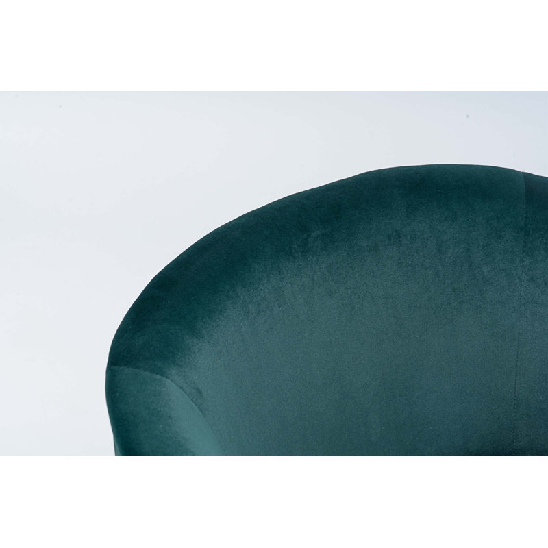 Lyela Upholstered Accent Chair, Dark Green Velvet