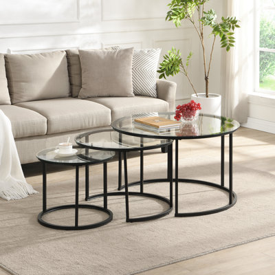 Orbis Nest of Tables - Set of 3 - White Marble Effect