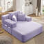 Chaise longue convertible en velours côtelé avec pochette de rangement et sans assemblage-828074128