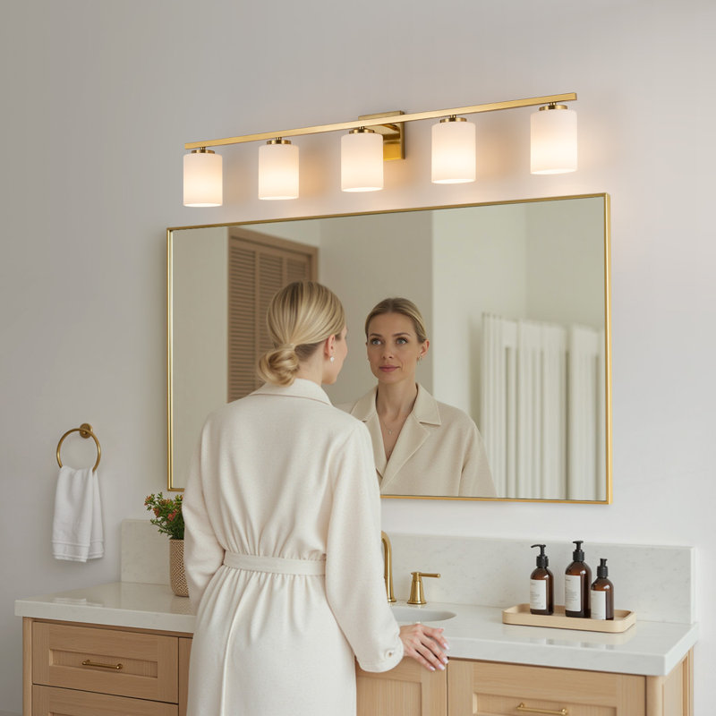 Ellysen Dimmable Vanity Light, 5, Brushed Gold