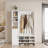 40 Pair Shoe Cabinet With Drawers, Entryway Shoe Storage Organizers With Door Cabinet & Hall Tree