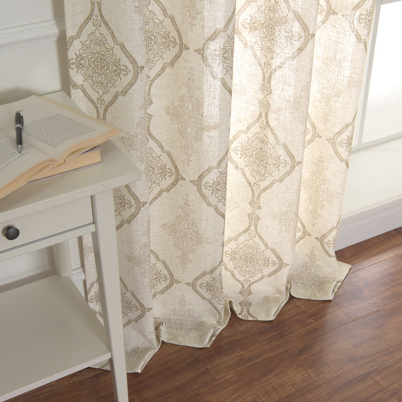 Futrell Semi Sheer Curtain Panel Pair, Beige