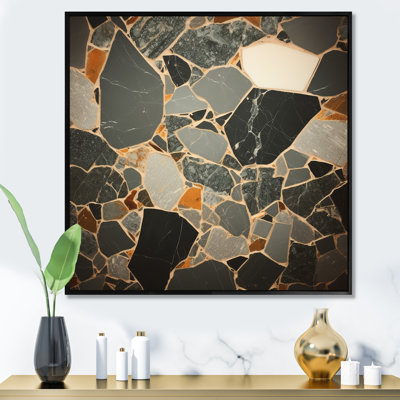 «Gray Abstract Harmony In Tiles III», art mural abstrait