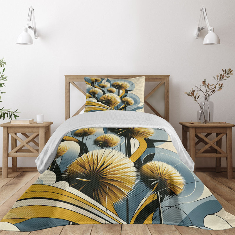 Polyester Floral Coverlet, Twin Coverlet + 1 Standard Shams