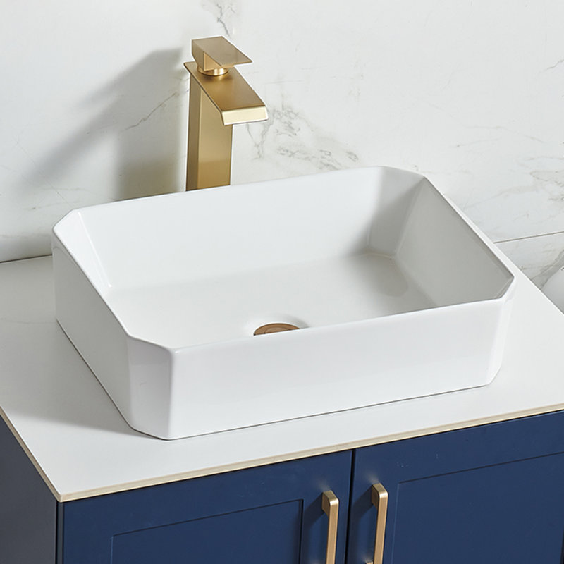 Ensemble de meuble-lavabo simple sur pied moderne 30 po Kearna, Bleu