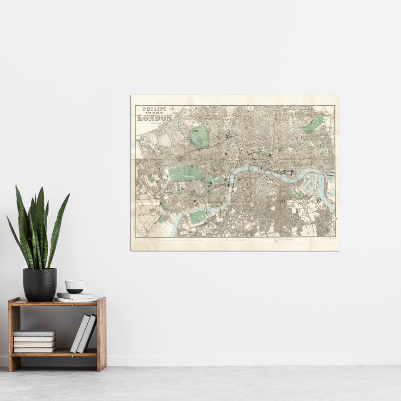 Map Philip 1881 London City England Plan Chart 1 Piece Wall Art
