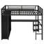Structure de lit mezzanine avec garde-robe intégrée, lit mezzanine en métal avec bureau et tablettes de rangement-25290304-25290305