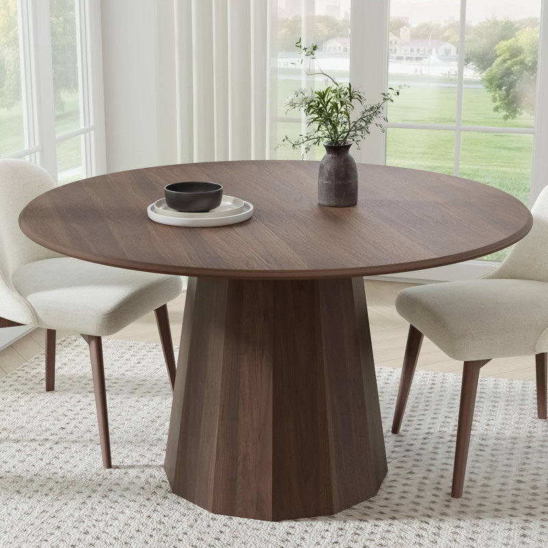 Table de salle à manger en bois massif, Noyer, H 30 po x L 52 po x l 52 po