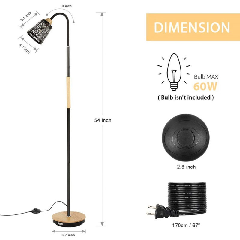 Seho 54'' Satin Arched Floor Lamp