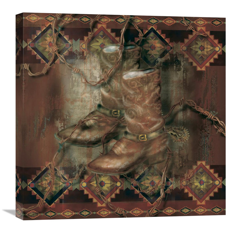" Boot " by Alma Lee, 24" H x 24" W x 1.5" D, Wrapped Canvas