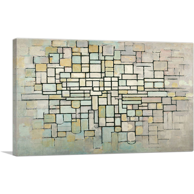 "Composition 1913" par Piet Mondrian, reproduction d'art sur toile tendue, H 12 po x l 18 po x 1,5 po