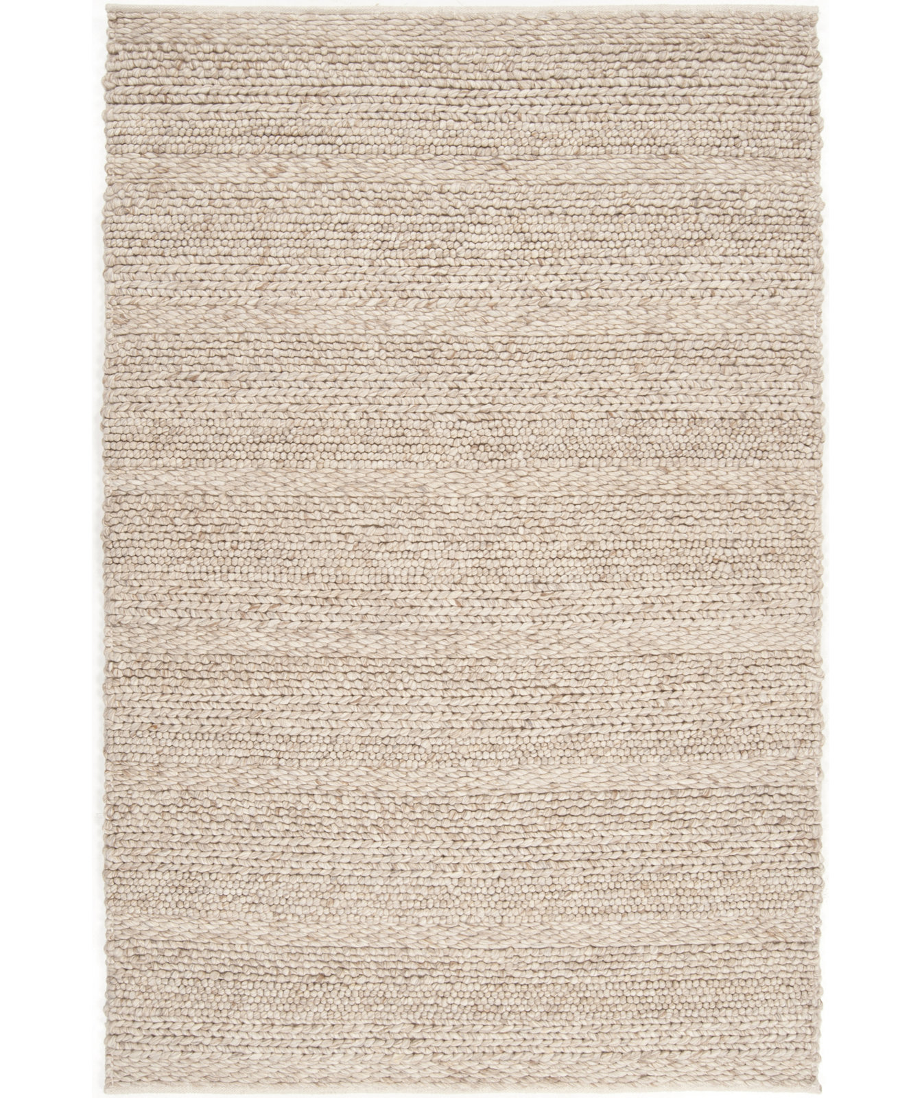 Zekia Cream Hand-Woven Wool Rug, Rectangle 3' x 5'