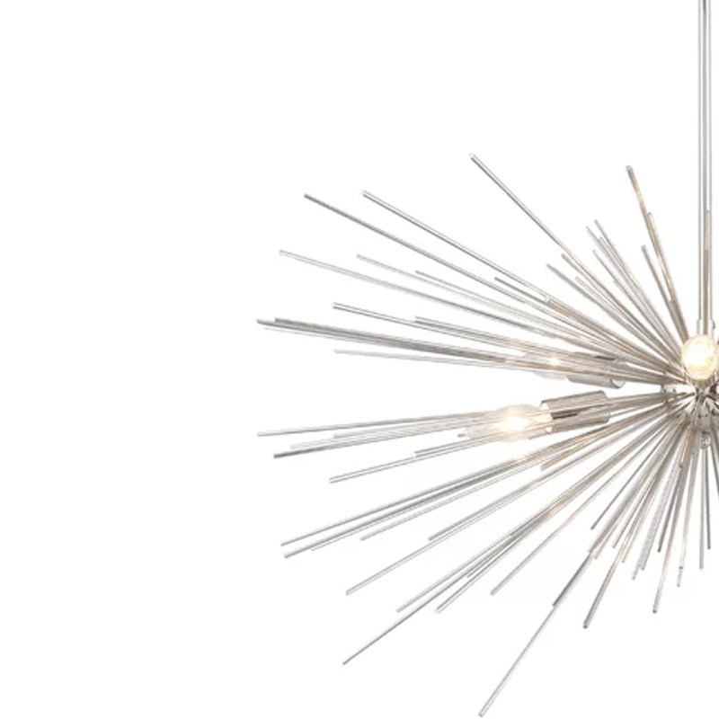 6 - Light Dimmable Sputnik Sphere Chandelier, Chrome, Yes