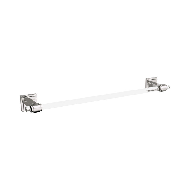 Glacio Clear/Polished Nickel Towel Bar, 20.25" H x 20.25" W x 3.06" D