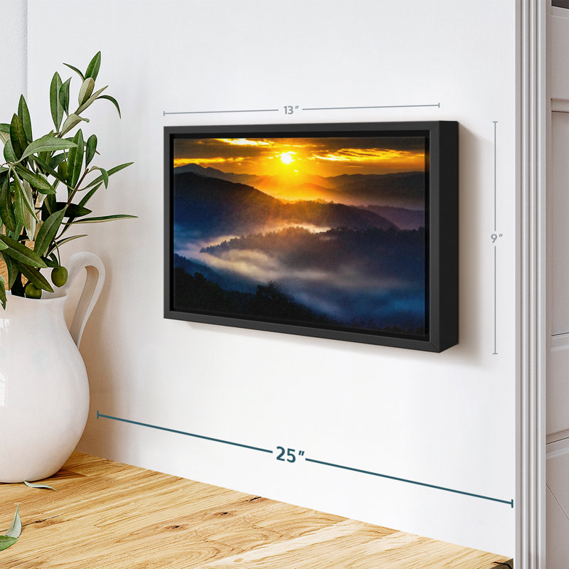 «Sunrise Over Smoky Mountains», reproduction sur toile, H 9 po x l 13 po
