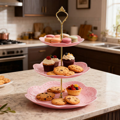 Rack 3-layer Cupcake Rack Decorative Trays Dessert Tower Tray For Parties Tea Parties Weddings Dessert Table Decoration Living Room Dried Fruit Platter