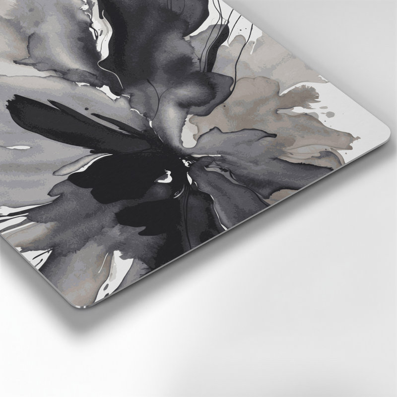 Aquarelle abstraite 47, art mural gris en métal, H 32 po x l 32 po