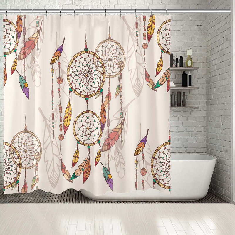 Rideau de douche simple 13 pièces avec crochets Dreamcatcher