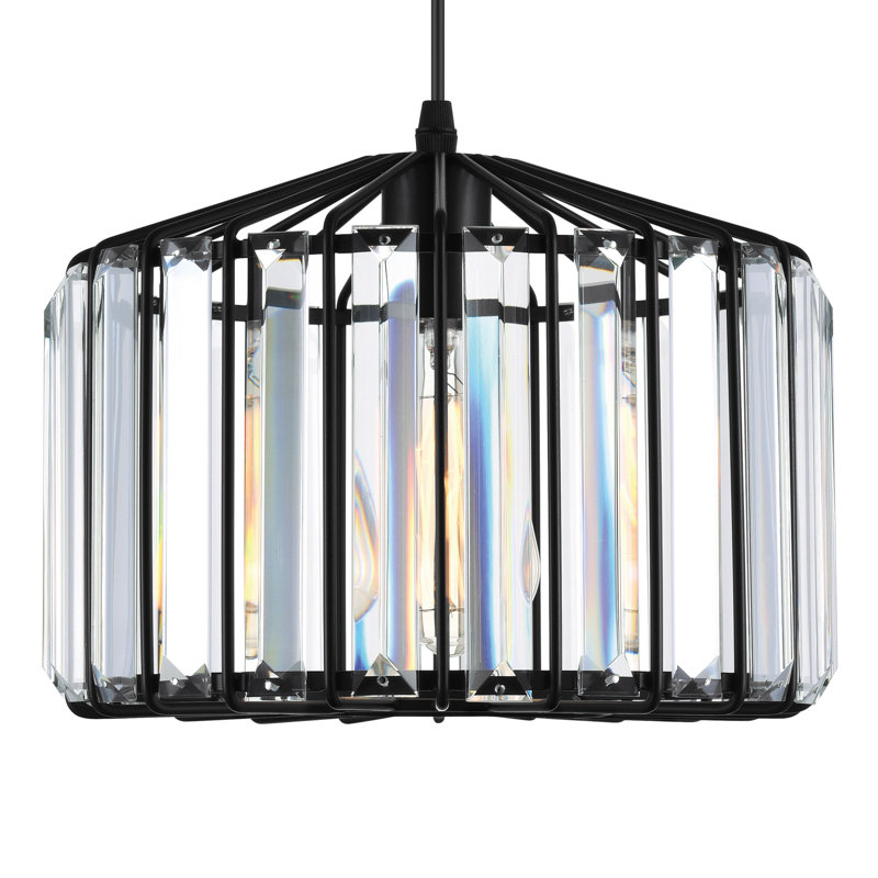 Hauer 10'' Black Modern Pendant Light for Kitchen Island, Entryway, Bedroom – LED Compatible 1-Light with E26 Bulb Base