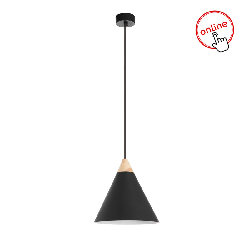 Aaruhi 1 - Light Cone Pendant, Black, 59.06cm H x 10.04cm W x 10.04cm D