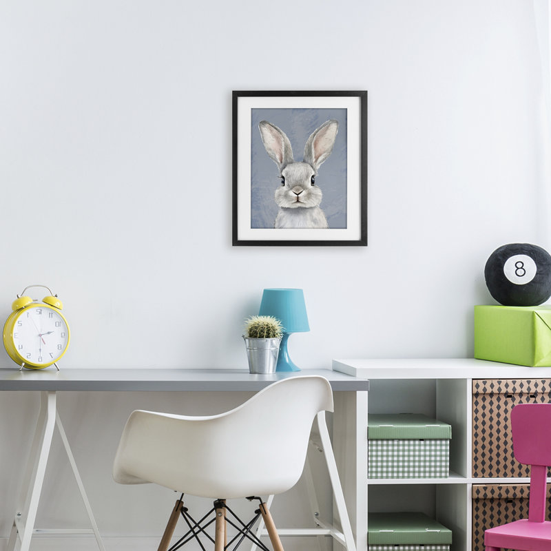 «Sweet Woodland Rabbit», reproduction sous verre encadrée, conception par Christine Simpson Art, H 16 po x l 13 po