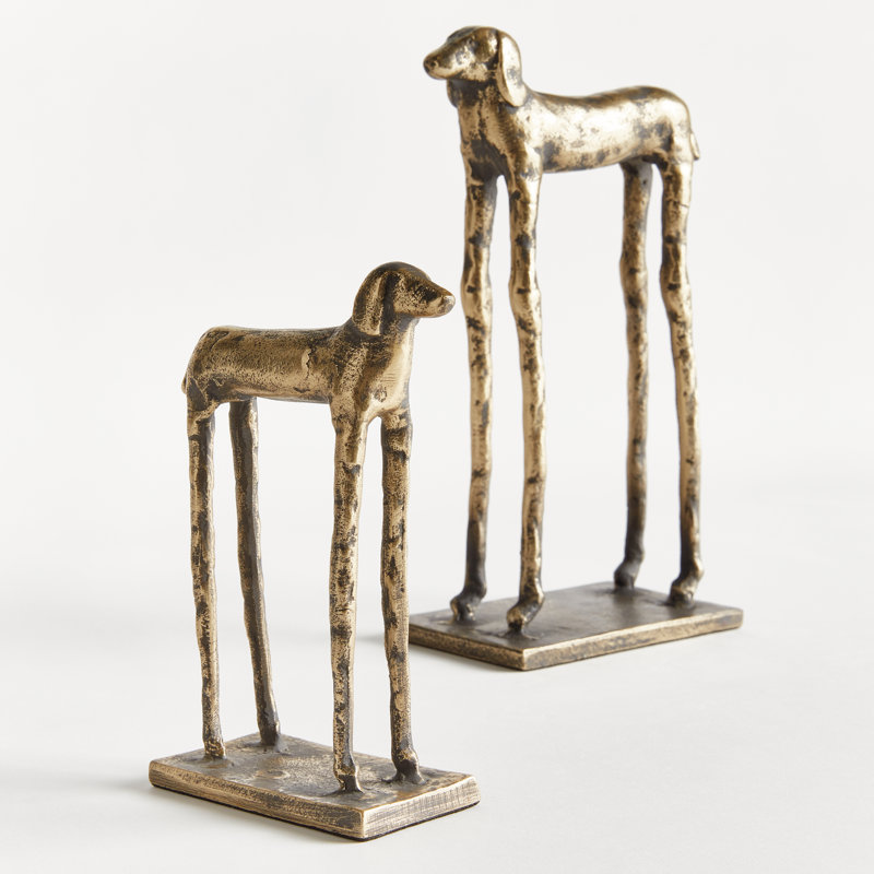 Two Hounds Set Of 2, Gold