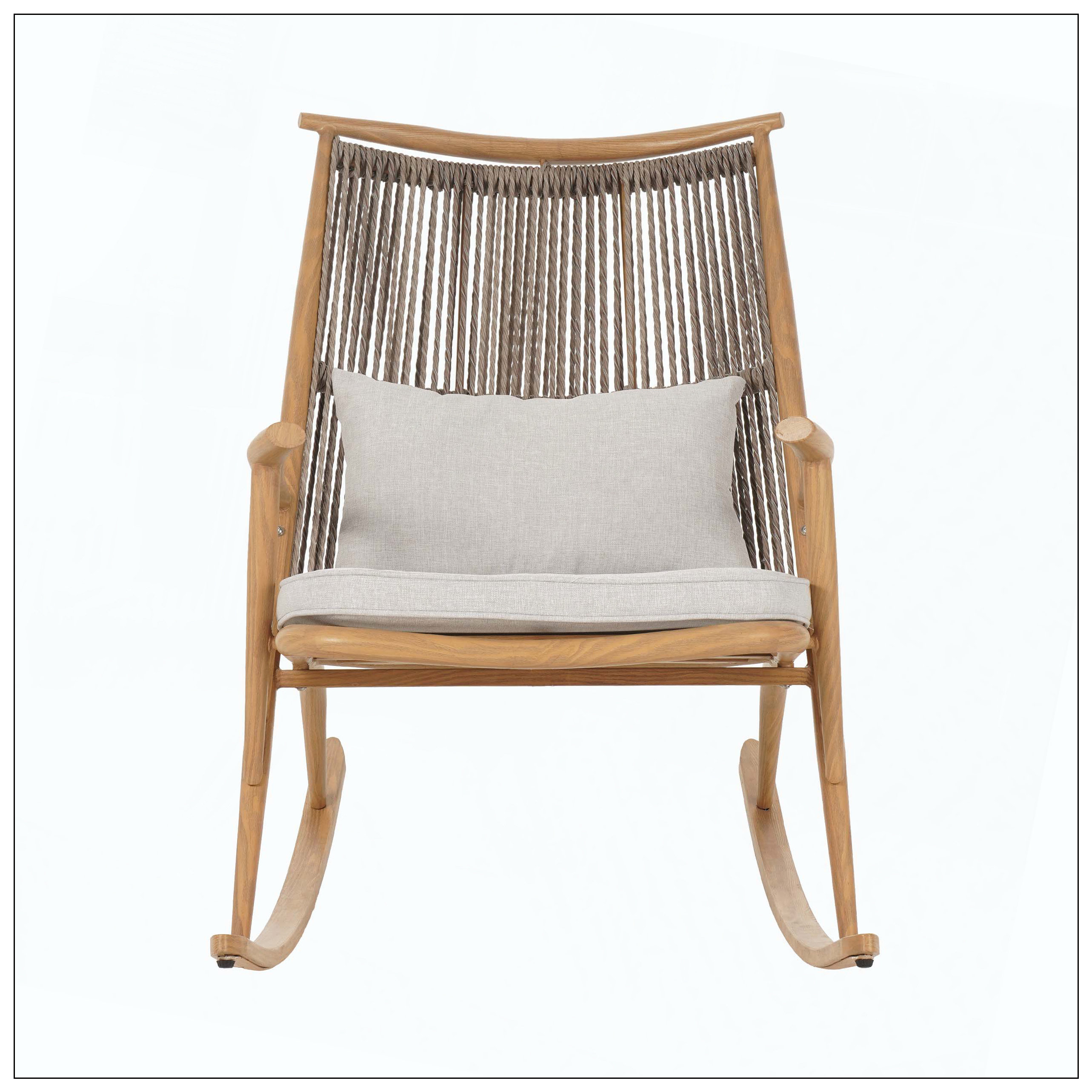 Sturdy Rocking Chair Ophelia & Co. Sturdy Iron Frame Outdoor Rocking Chair PE Rattan ...