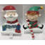 Santa And Elf Christmas Stocking Holders - 5" - Set Of 2