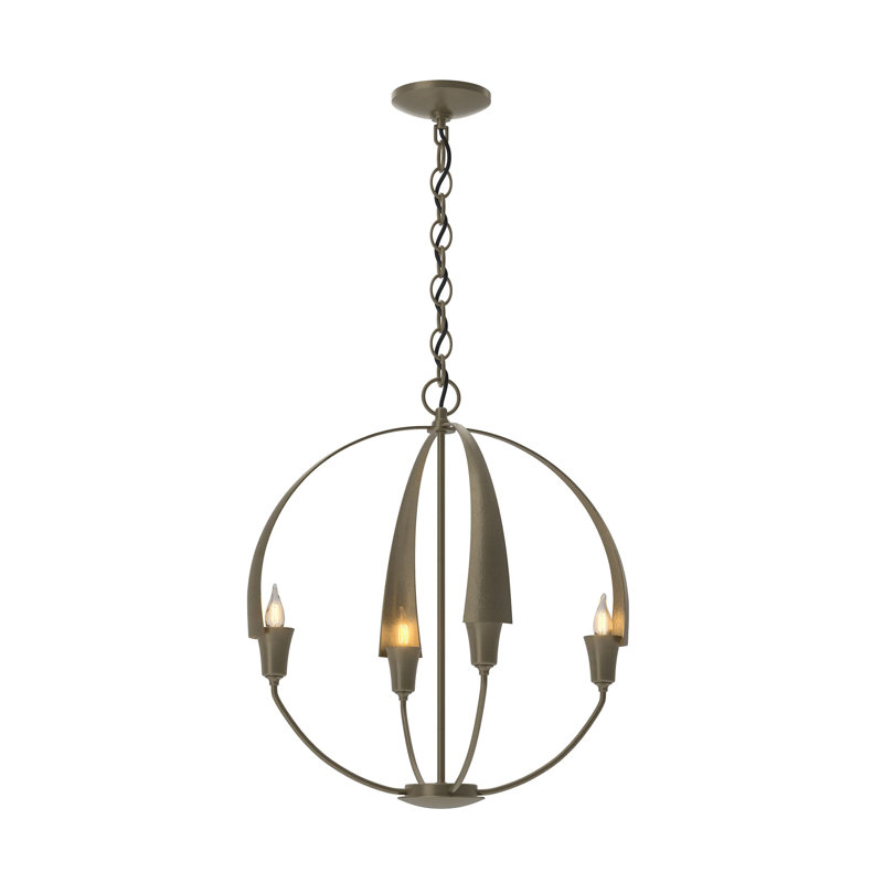 Lustre sphérique à 4 lumières Cirque, H 20,7 po x l 19 po x P 19 po, Or doux