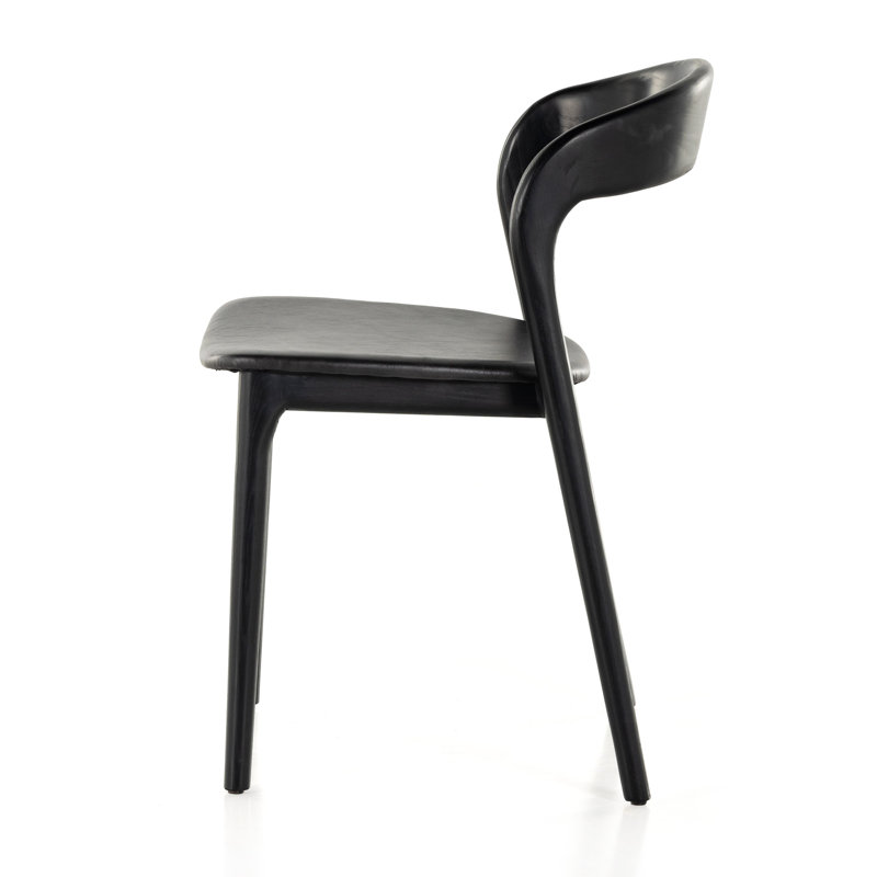 Kayla Leather Dining Chair, Sonoma Black Top Grain Leather, Black