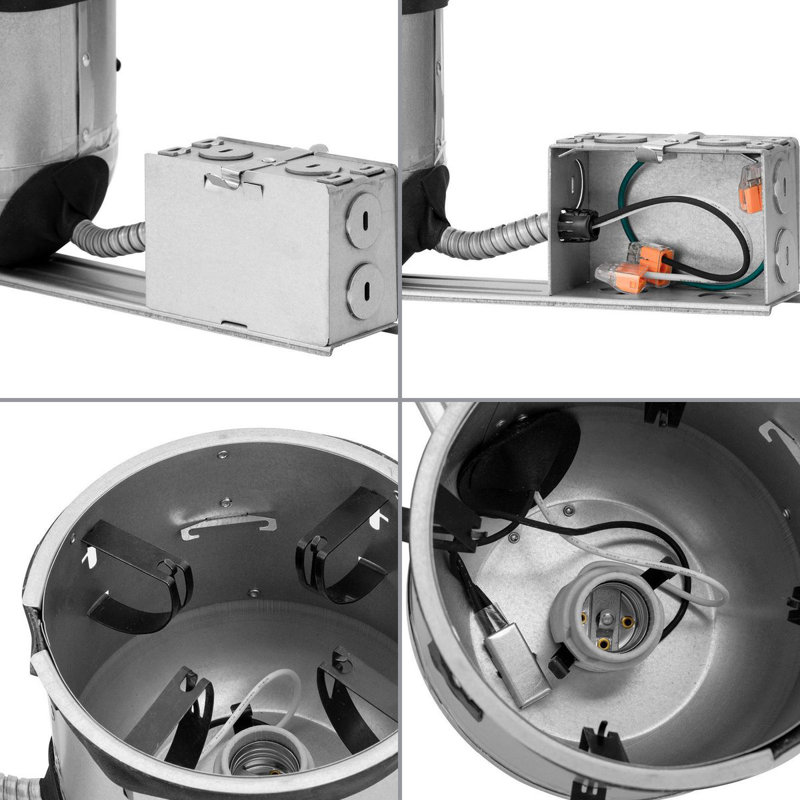 Steel 6" Recessed Shallow New Construction Housing with Air-Tight IC